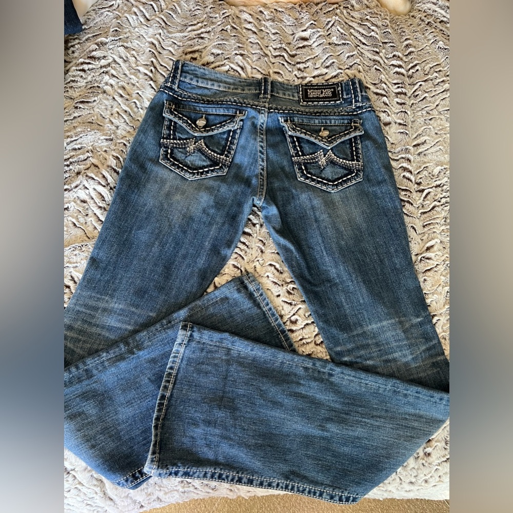 Miss me jeans, long boot cut super cute size29